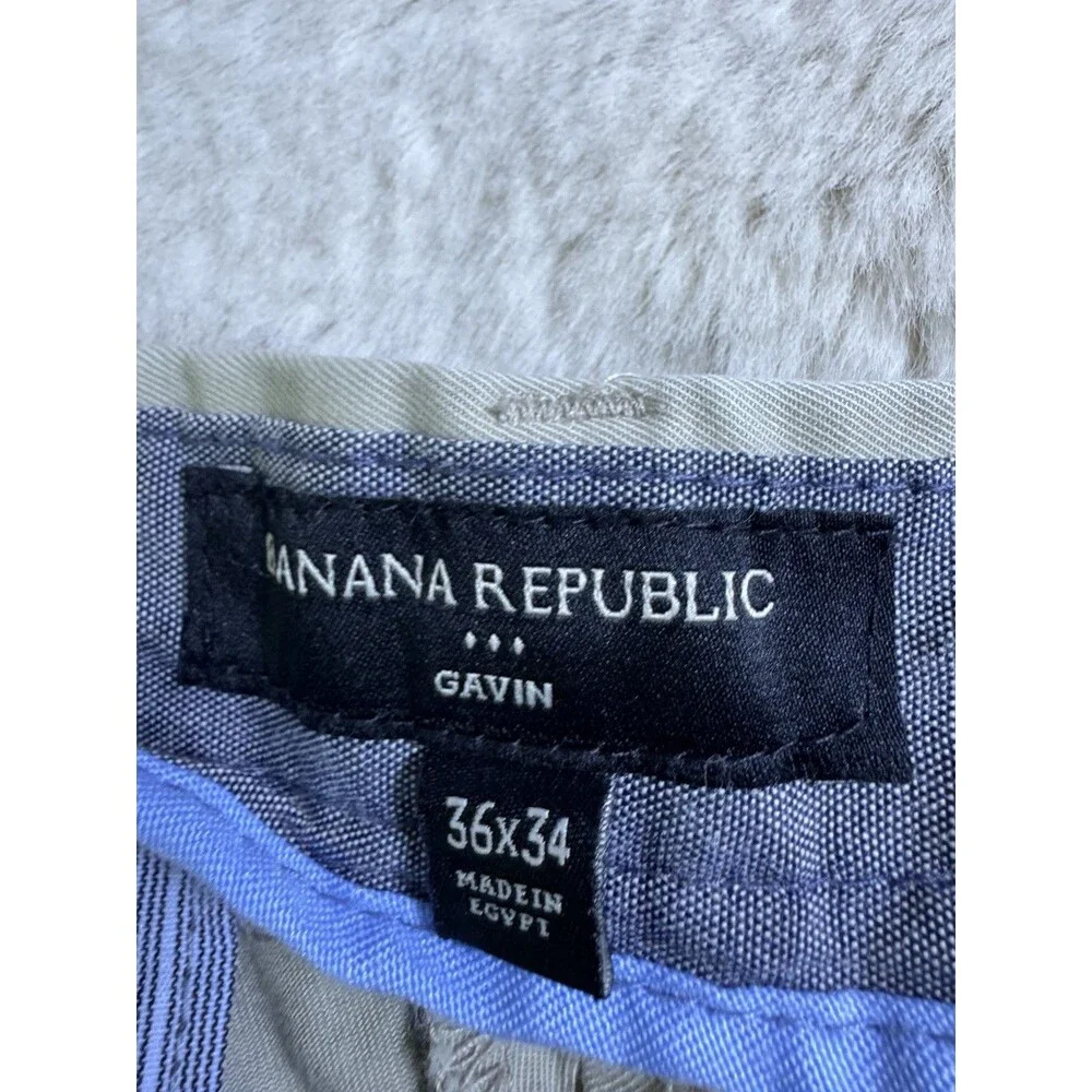 Banana Republic Gavin Chino Pants Mens 36x34 Beige Straight Leg Office 90s